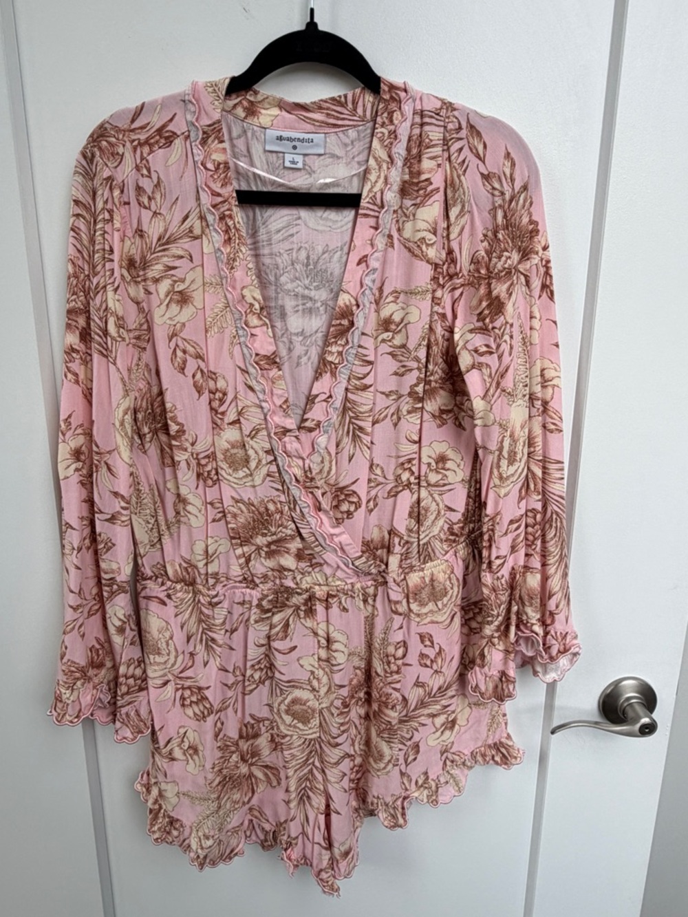 Agua Bendita x Target Pink Floral Wrap Romper
